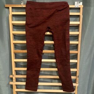 leggings,  Just Cozy Fleece Lined Pull-On Leggings Burgundy/Black  Women’s OS